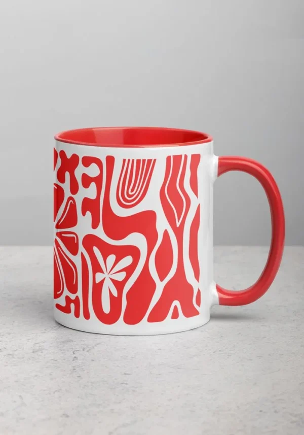White Ceramic Mug with Color Inside